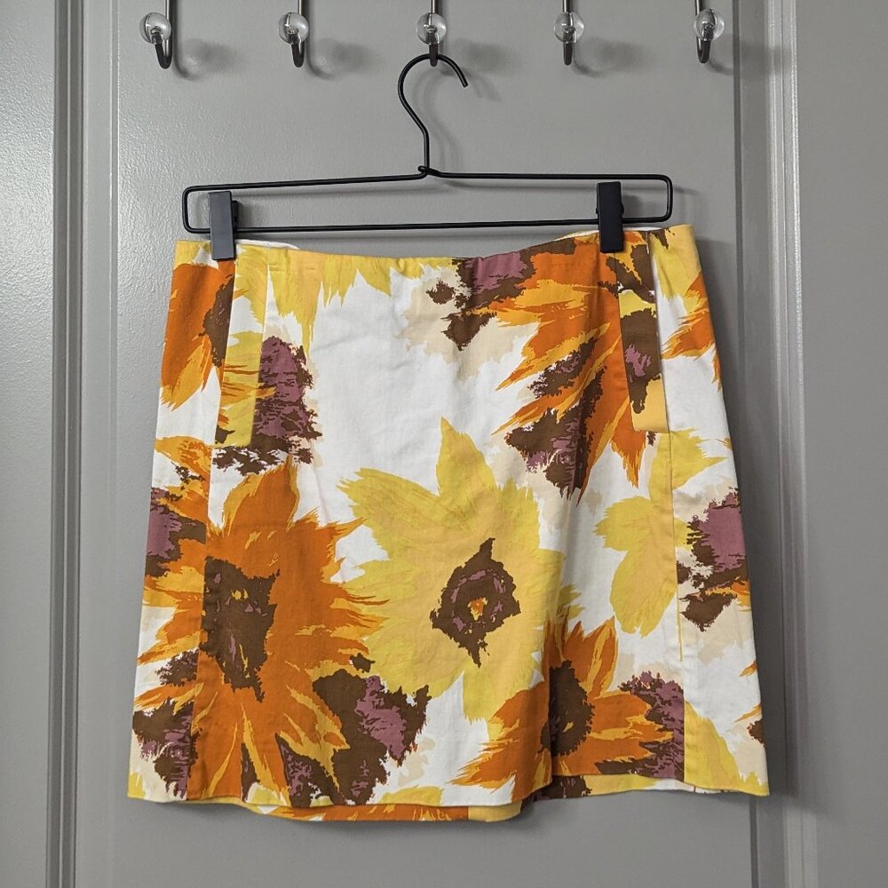 Jcrew Rust-colored Floral Skirt